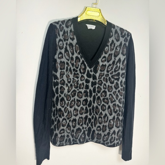Sonia Rykiel Paris Leopard V neck Wool & Mohair sweater size 42 Luxury designer - Picture 1 of 7